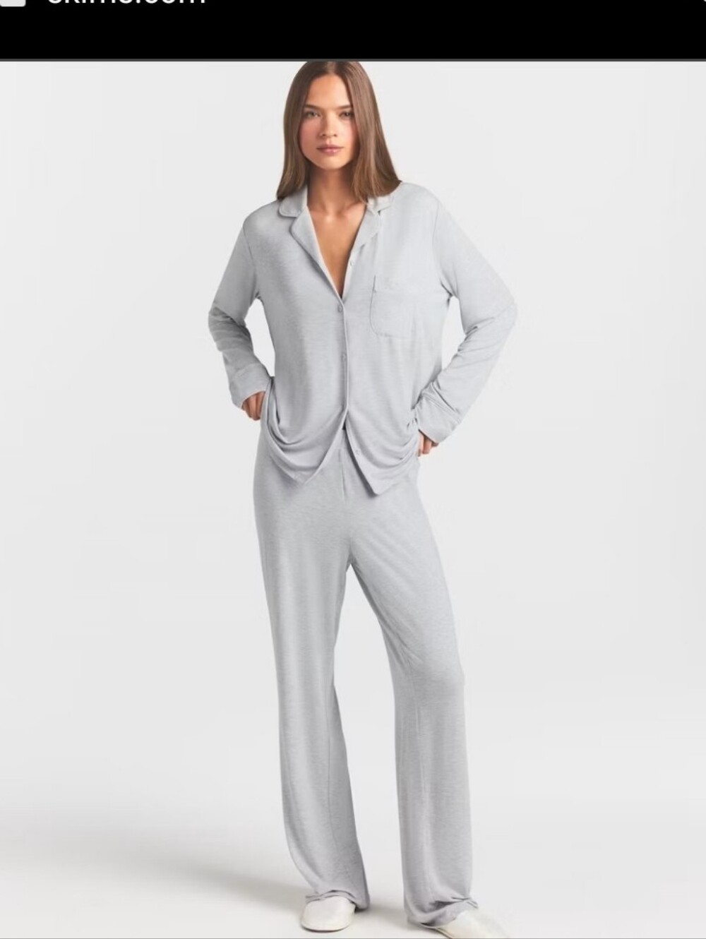 SKIMS SLEEP SOFT ULTRA COMFORTABLE BUTTON UP SET / SLIGHTLY OVERSIZED TOP/SZ:M